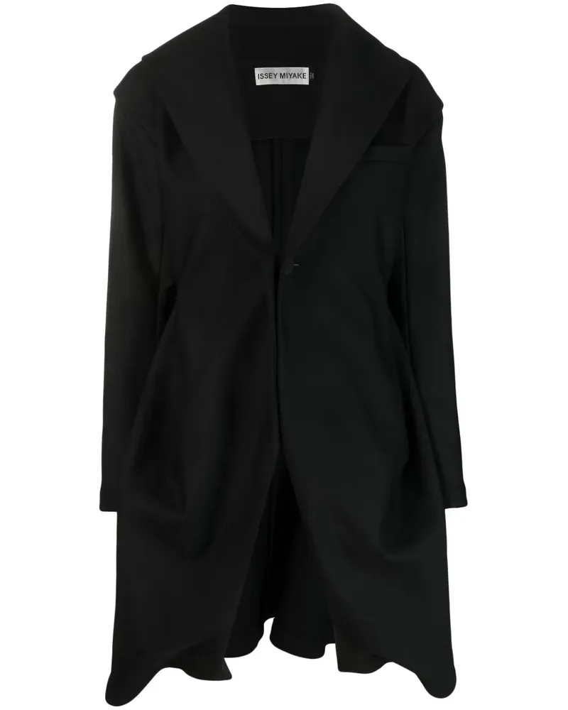Issey Miyake Langärmeliger Oversized-Mantel - Schwarz Schwarz