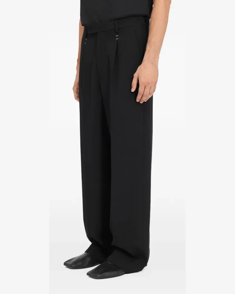 Maison Margiela Bundfaltenhose mit weitem Bein - Schwarz Schwarz