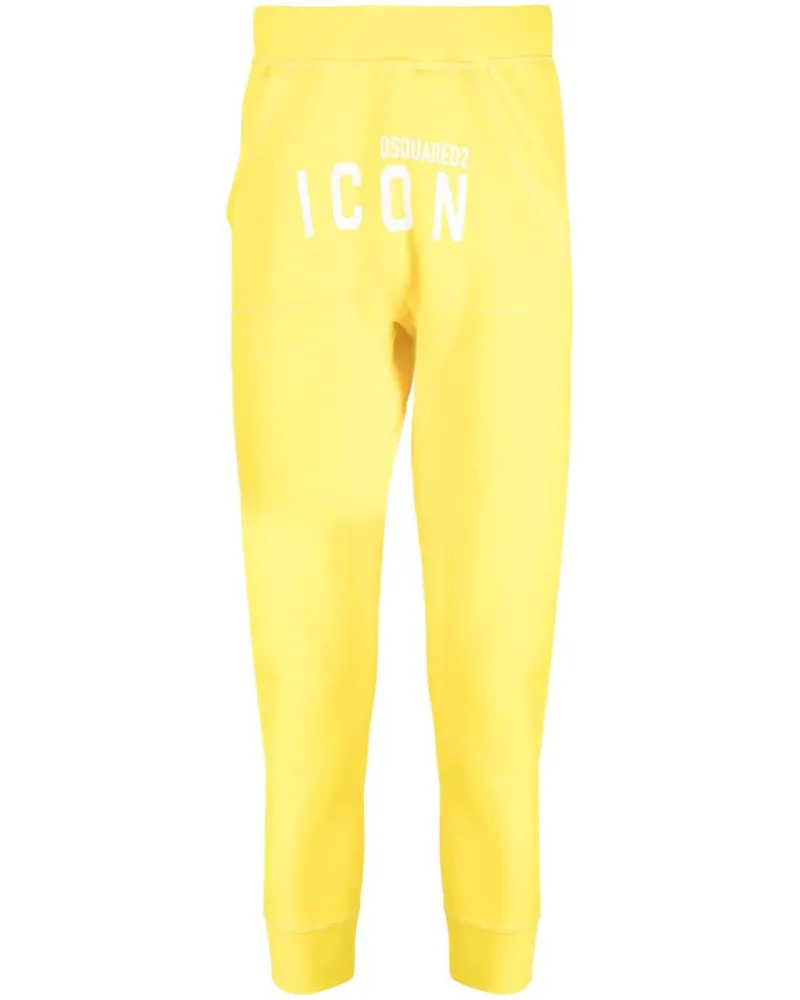 Dsquared2 Jogginghose mit "Icon"-Print - Gelb Gelb