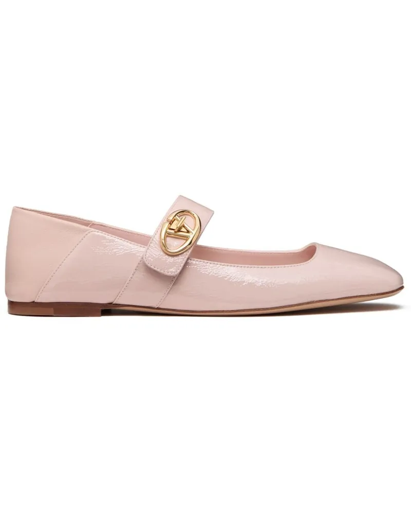 Valentino Garavani VLogo Locker Mary-Jane Ballerinas Rosa