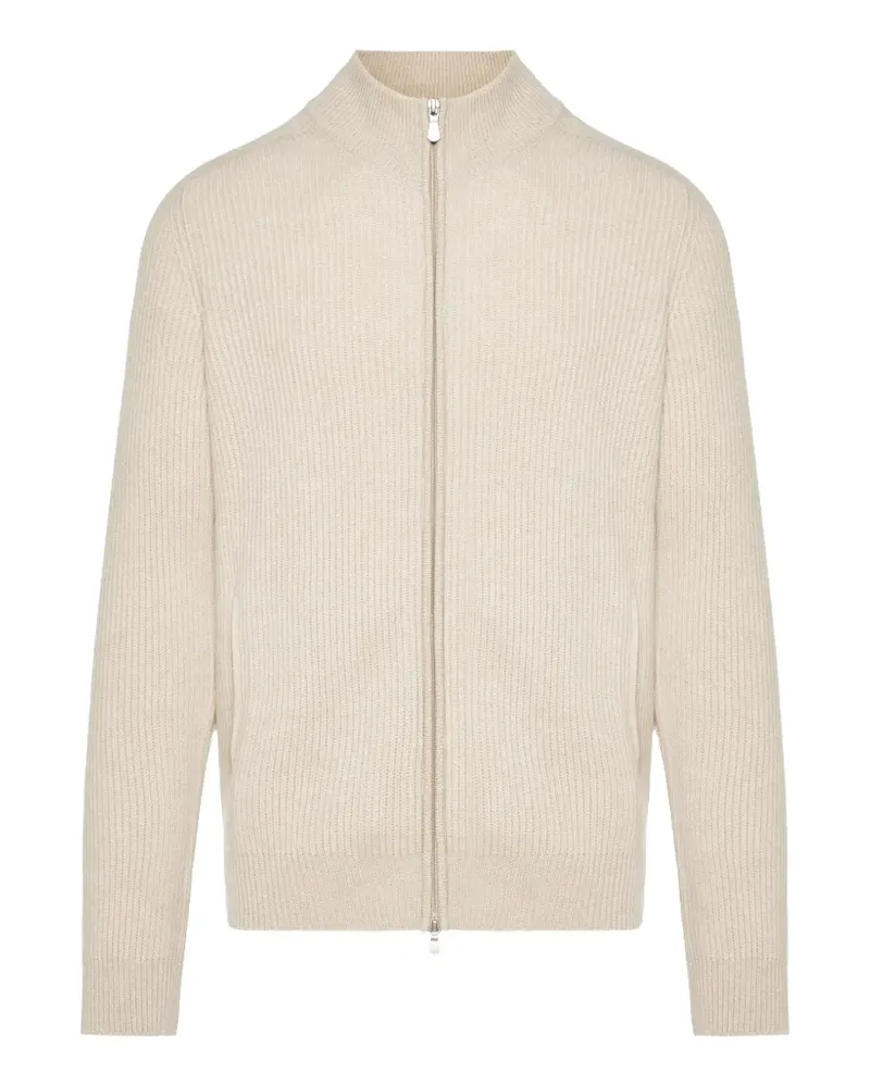 Gran Sasso Gerippter Cardigan mit Reißverschluss - Nude Nude