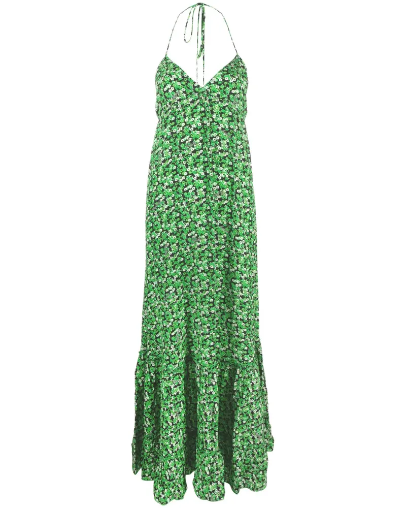 ROTATE Birger Christensen Maxikleid mit Blumen-Print - Grün Grün