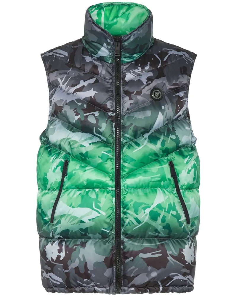 Philipp Plein Gefütterte Weste mit Camouflagemuster - Grau Grau