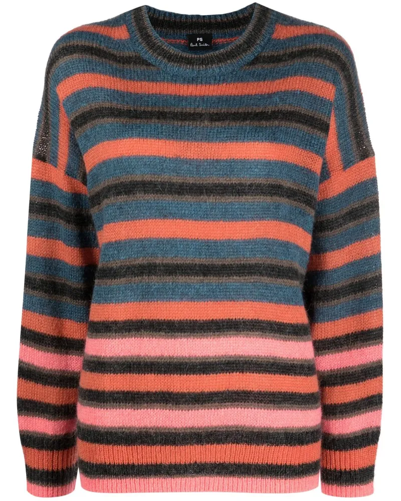 Paul Smith Gestreifter Strickpullover Rosa