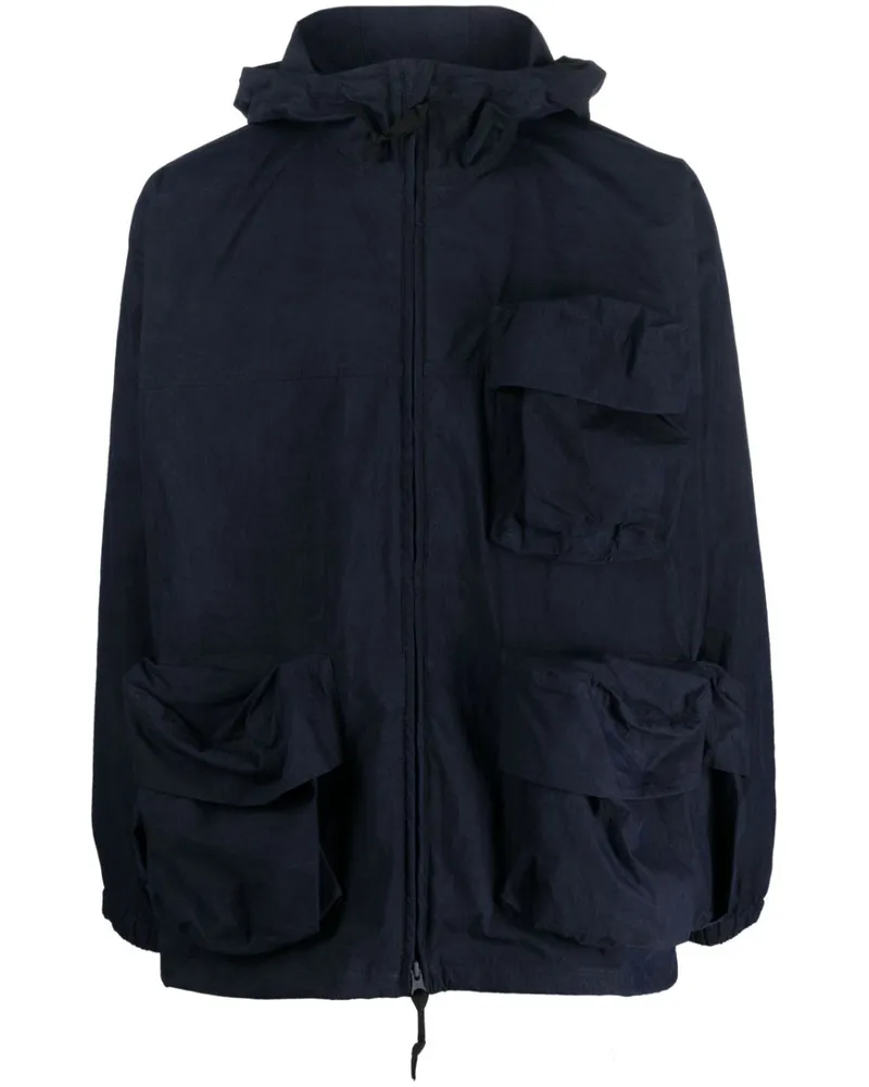 Snow Peak Jacke mit lockerer Kapuze Blau