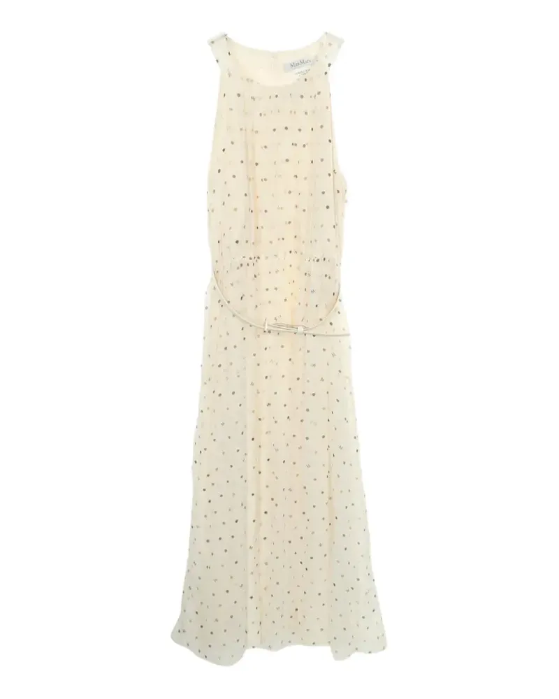 Max Mara 2010s ärmelloses Maxikleid mit Polka Dots - Nude Nude