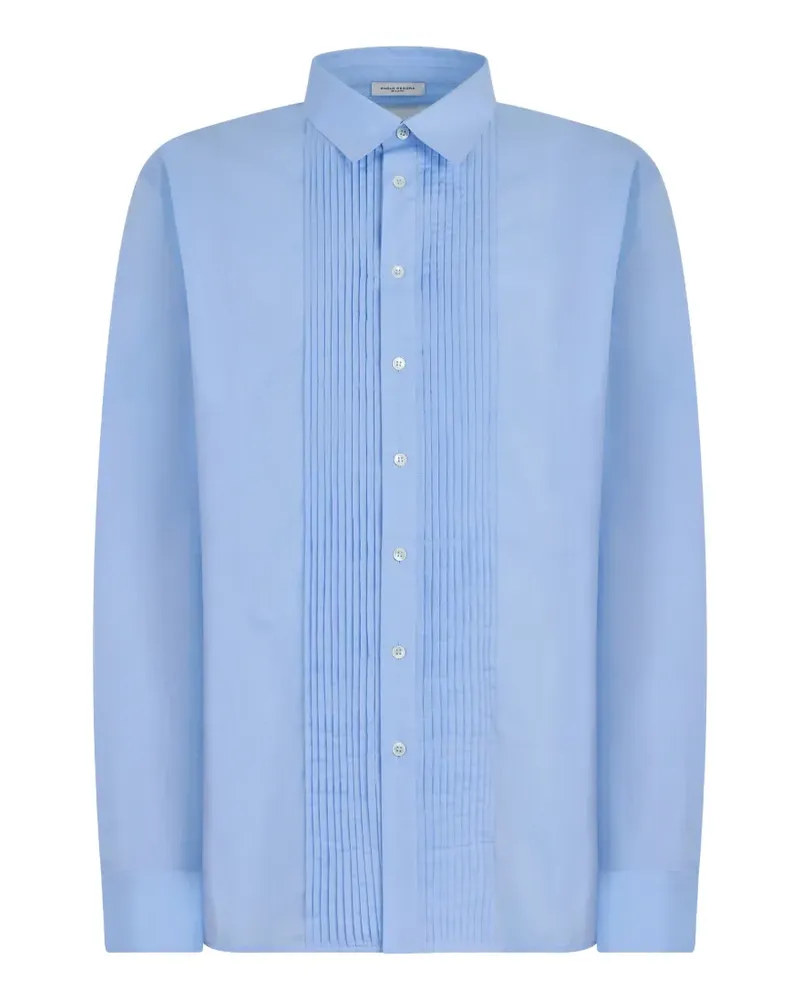 Paolo Pecora Milano pleated-bib shirt - Blau Blau