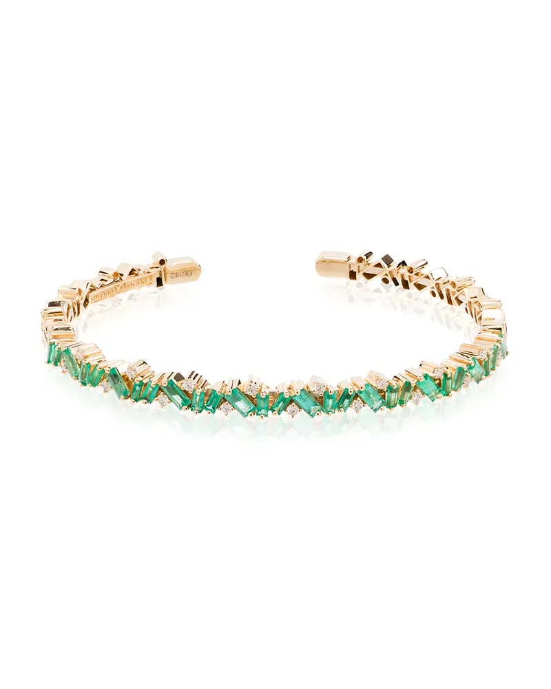 Suzanne Kalan 18kt 'Fireworks' Gelbgoldarmspange mit Smaragden Gold