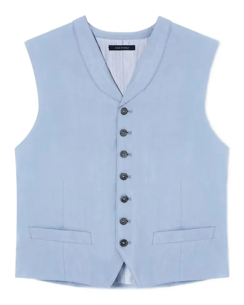 Giorgio Armani Weste mit Schalkragen - Blau Blau
