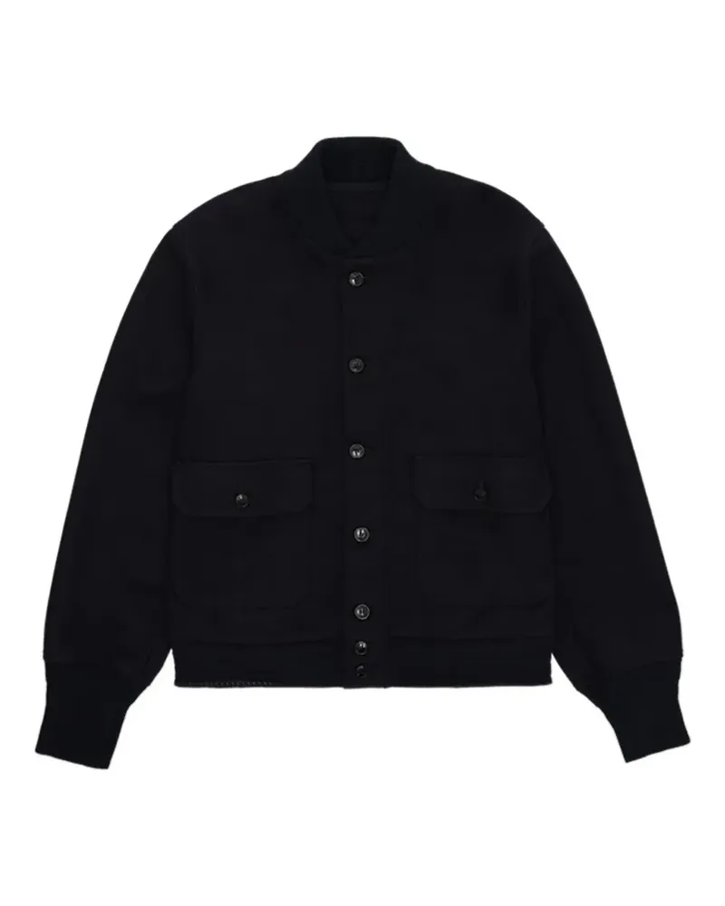 Fortela button twill bomber jacket - Schwarz Schwarz