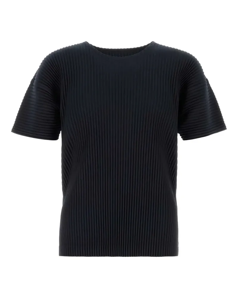 Issey Miyake Plissiertes T-Shirt - Blau Blau