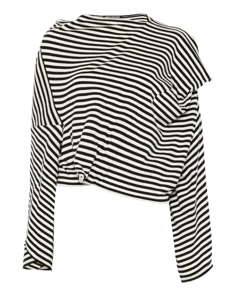 Junya Watanabe Gestreifte Bluse - Schwarz Schwarz