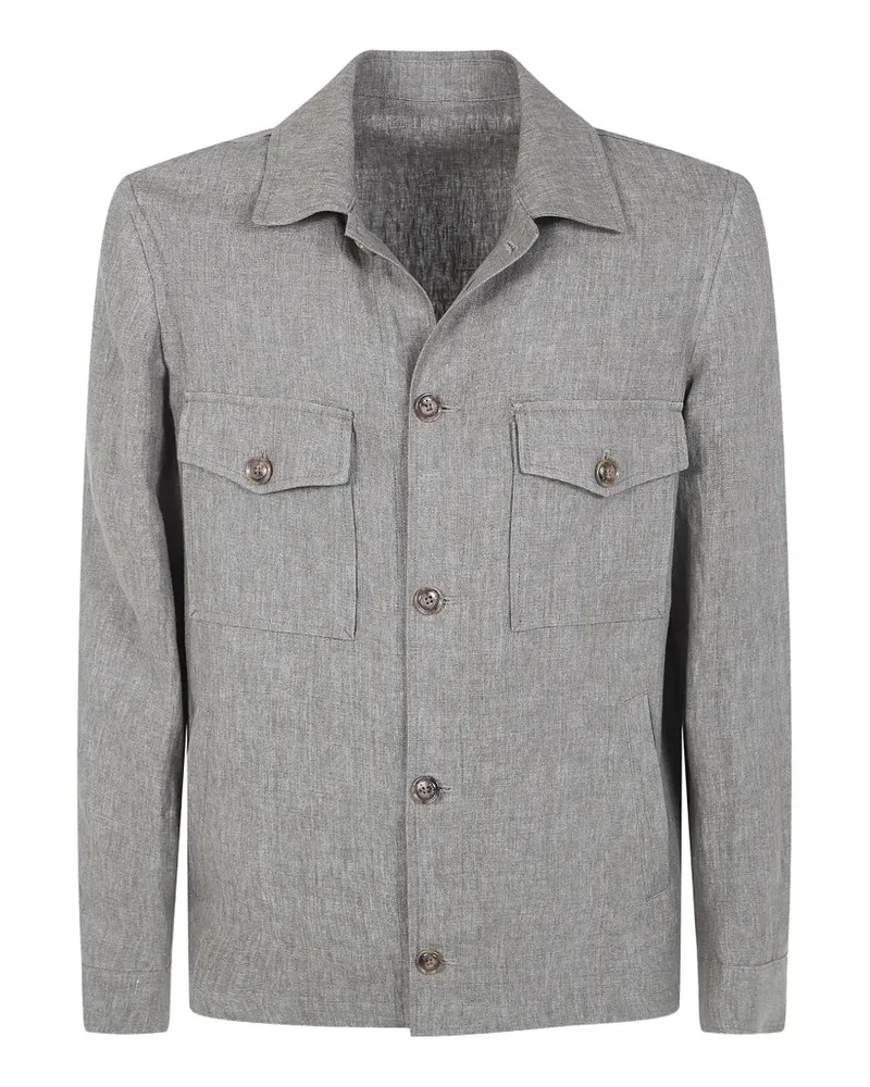 BARBA linen shirt jacket - Grau Grau