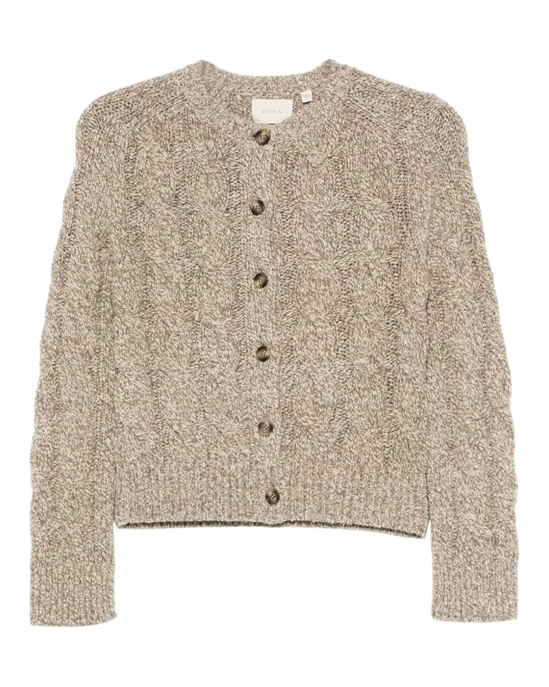 DÔEN Penrose Cardigan mit Zopfmuster - Nude Nude