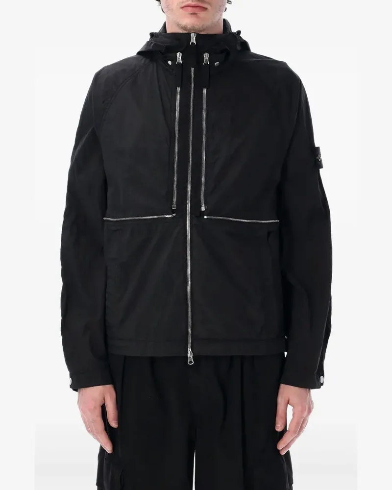 Stone Island Kapuzenjacke aus Funktionsstoff - Schwarz Schwarz