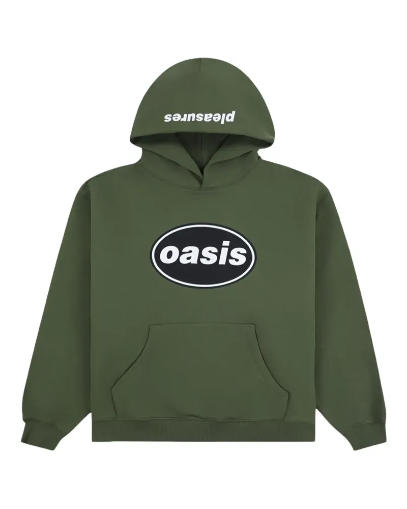 PLEASURES Knebworth logo-print hoodie - Grün Grün