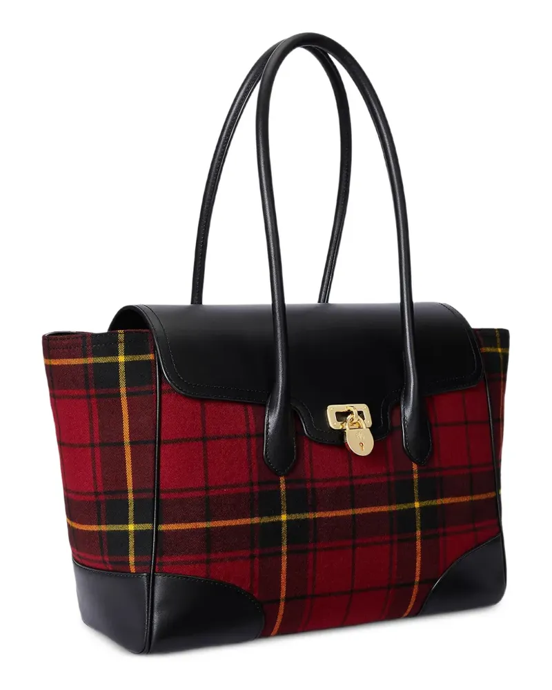 Ralph Lauren Schultertasche mit Schottenkaro - Rot Rot