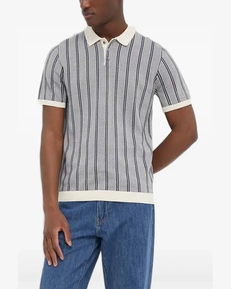 Drykorn Gestricktes Poloshirt mit Streifen - Nude Nude