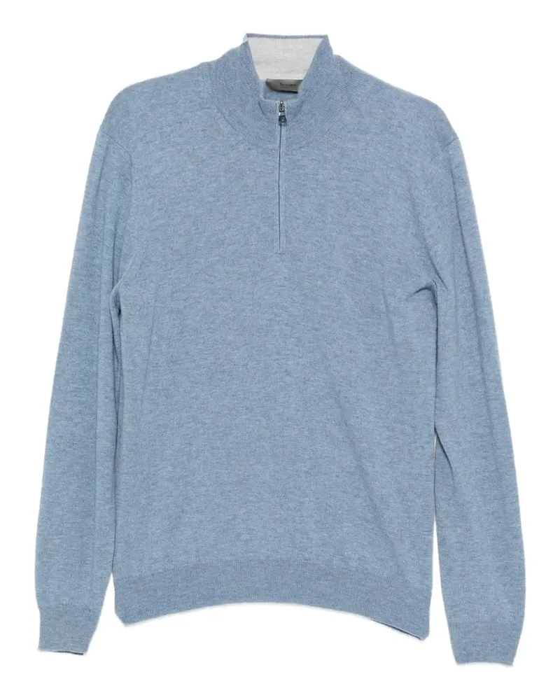 Ferrante Pullover mit kurzem Reißverschluss - Blau Blau