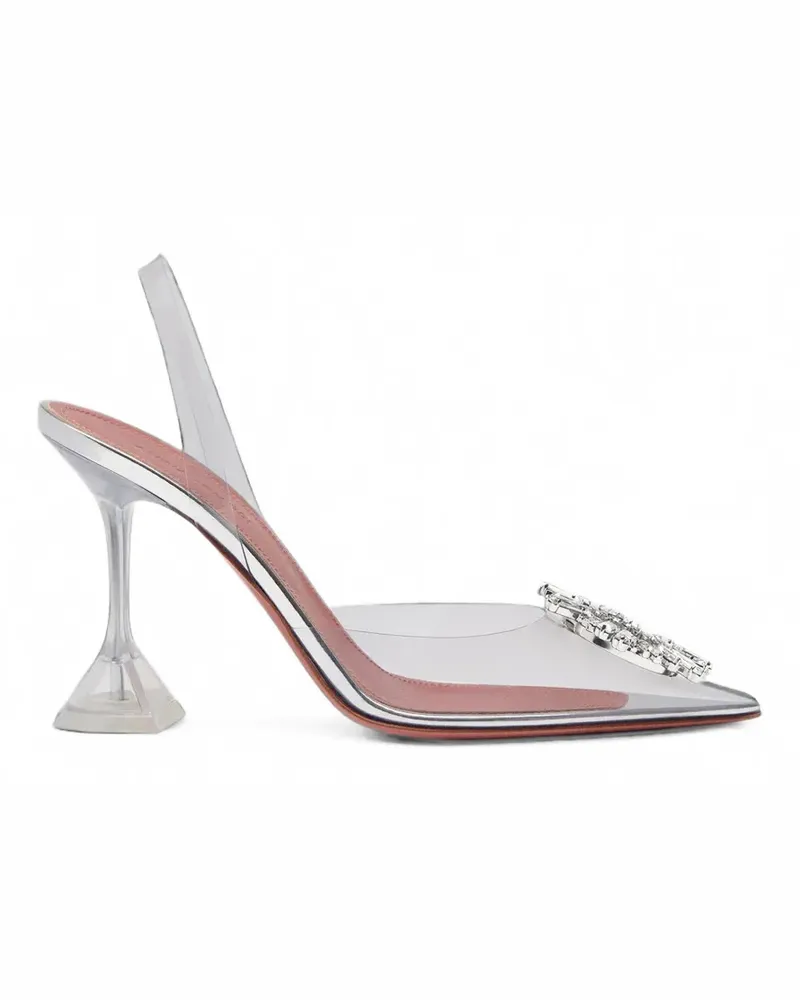 Amina Muaddi Begum Glass Sling 95 Pumps - Weiß Weiß