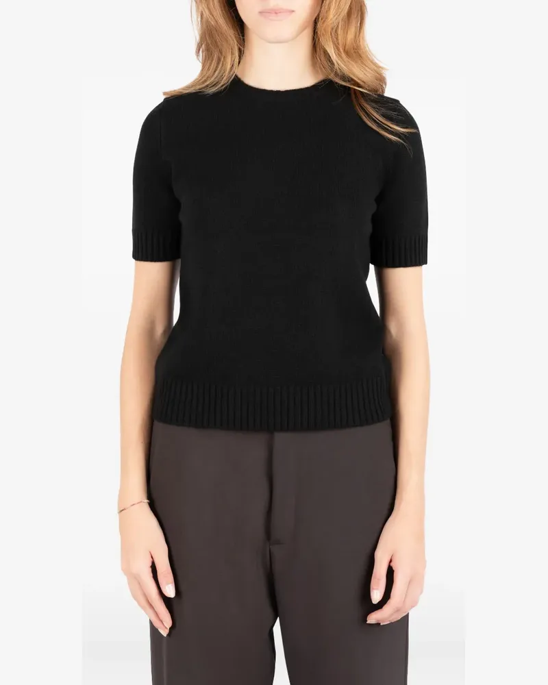 Société Anonyme Kurzärmeliger Meryl Pullover - Schwarz Schwarz