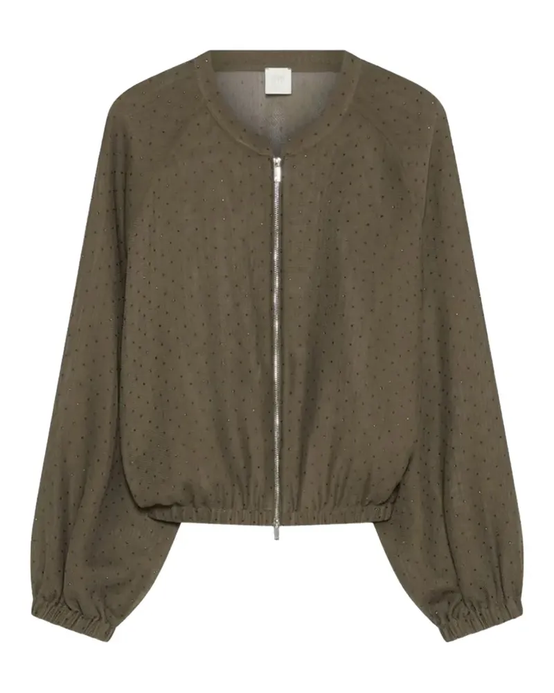 MARELLA MLMCLARINO rhinestone-details bomber jacket - Braun Braun
