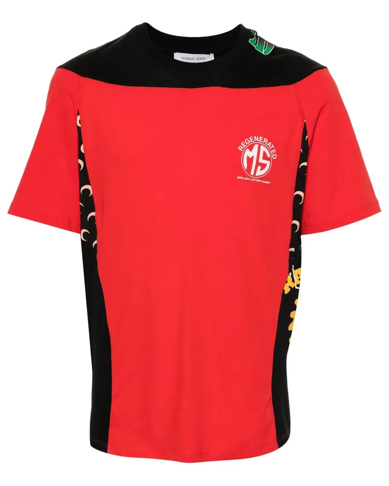 Marine Serre Regenerated T-Shirt mit Einsätzen - Rot Rot