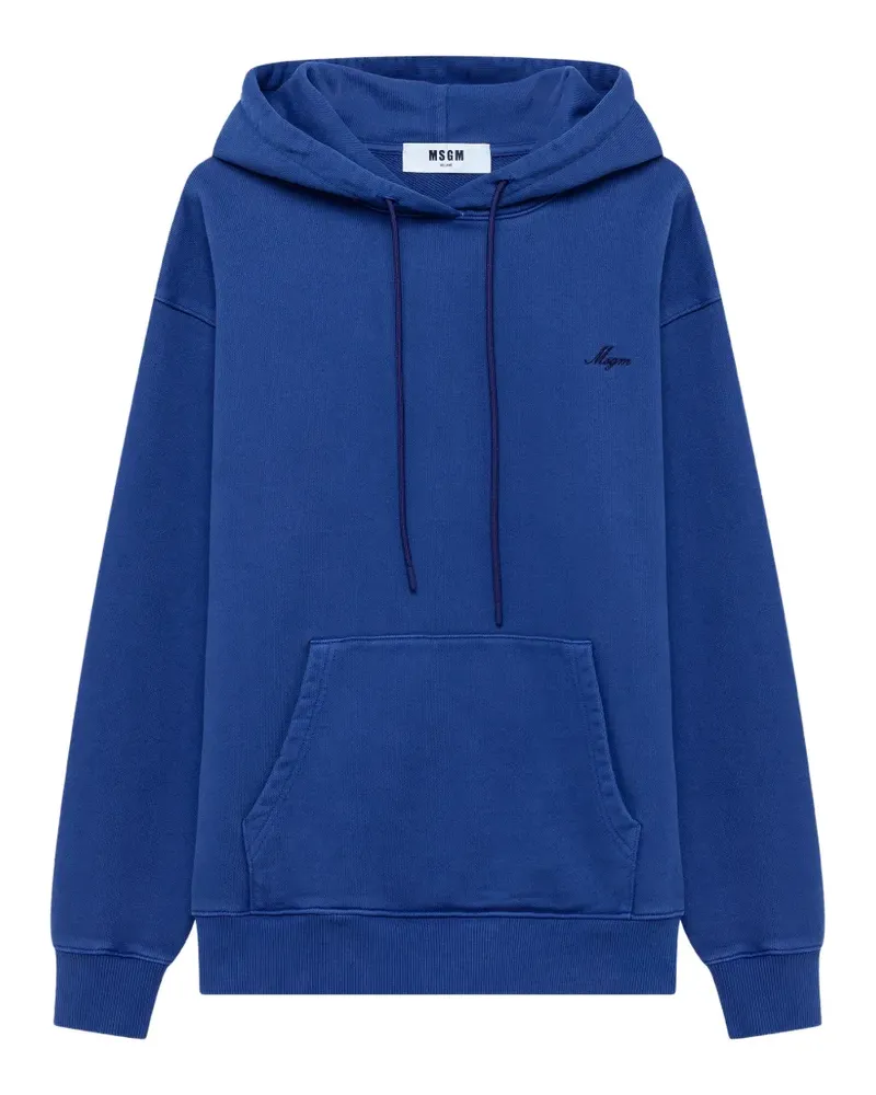 MSGM Hoodie mit Logo-Stickerei - Blau Blau