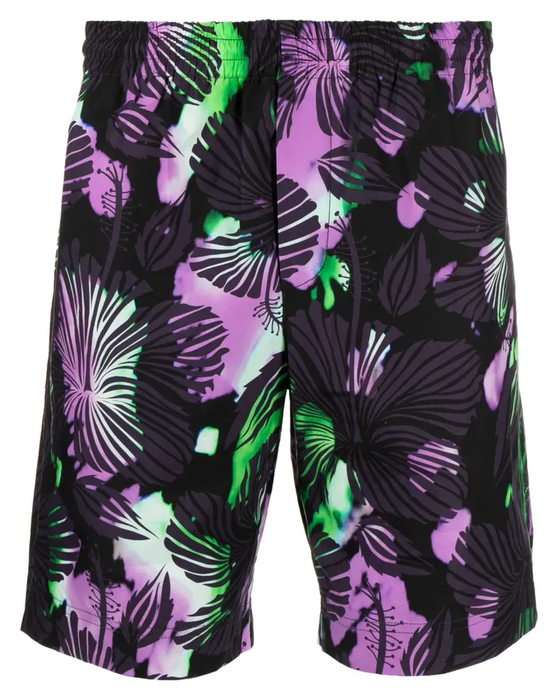 MSGM Bermudas mit abstraktem Print - Schwarz Schwarz
