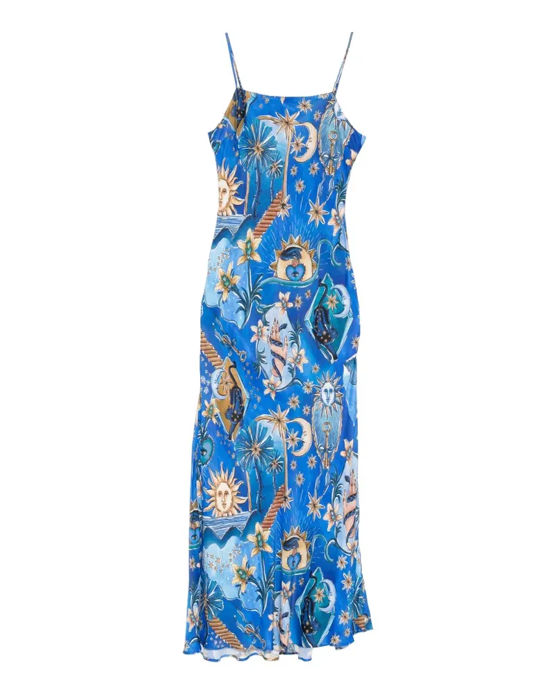 FARM Rio Maxikleid mit Sonnenprint - Blau Blau