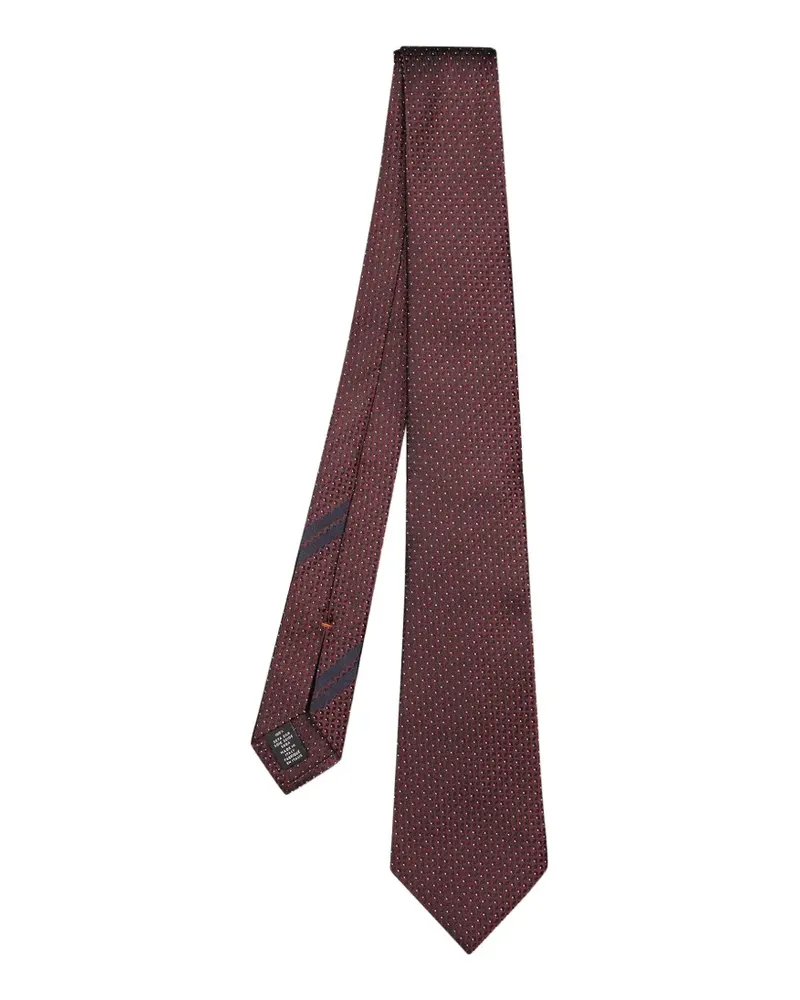 Ermenegildo Zegna Geometrisch gemusterte Seidenkrawatte - Rot Rot