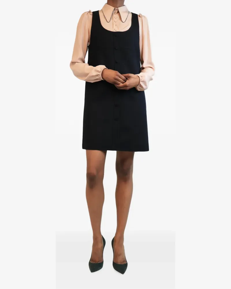 N° 21 layered pinafore mini dress - Schwarz Schwarz