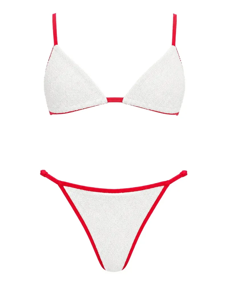 bond-eye Leighton crinkle-effect bikini - Weiß Weiß