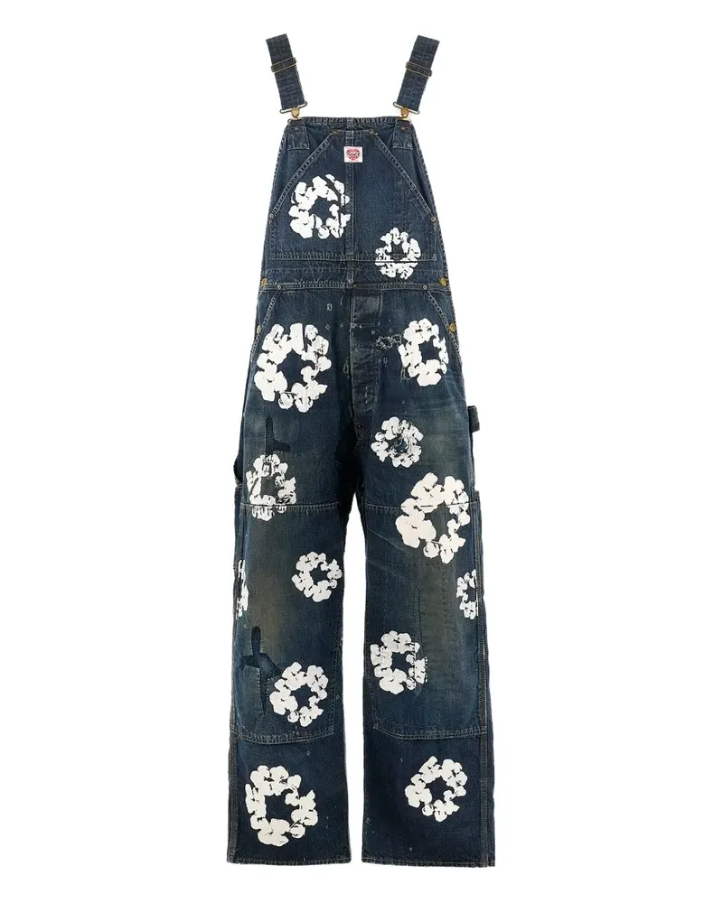 SAINT MXXXXXX Jeans-Overall mit Kranz-Print - Blau Blau