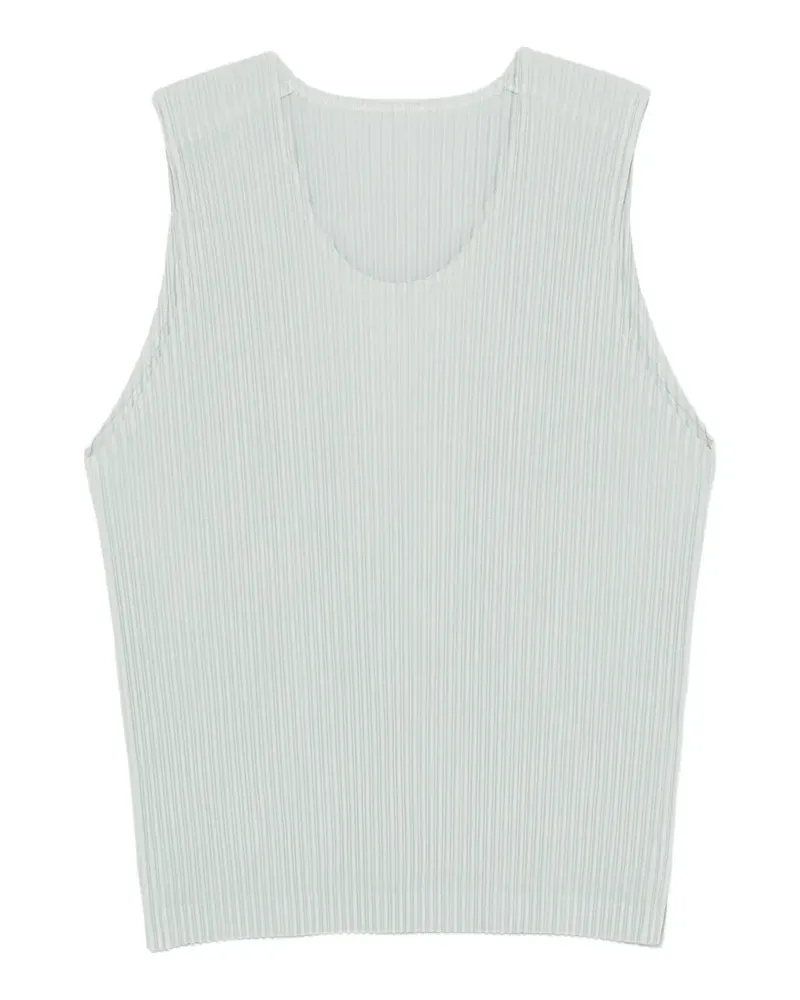 Issey Miyake pleated sleeveless top - Grau Grau