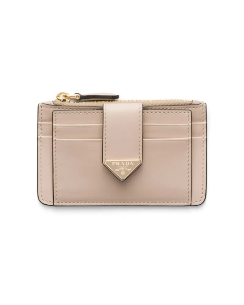 Prada Kartenetui mit Triangel-Logo - Nude Nude