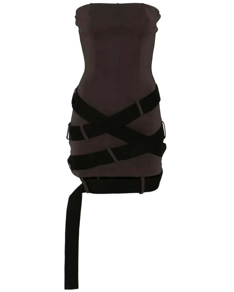 ATTICO Midikleid mit Riemen - Braun Braun