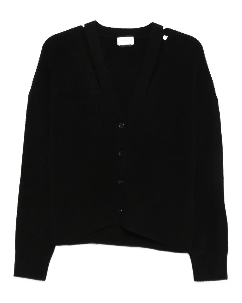 P.A.R.O.S.H. P.A.R.O H. ribbed-knit cut-out cardigan - Schwarz Schwarz