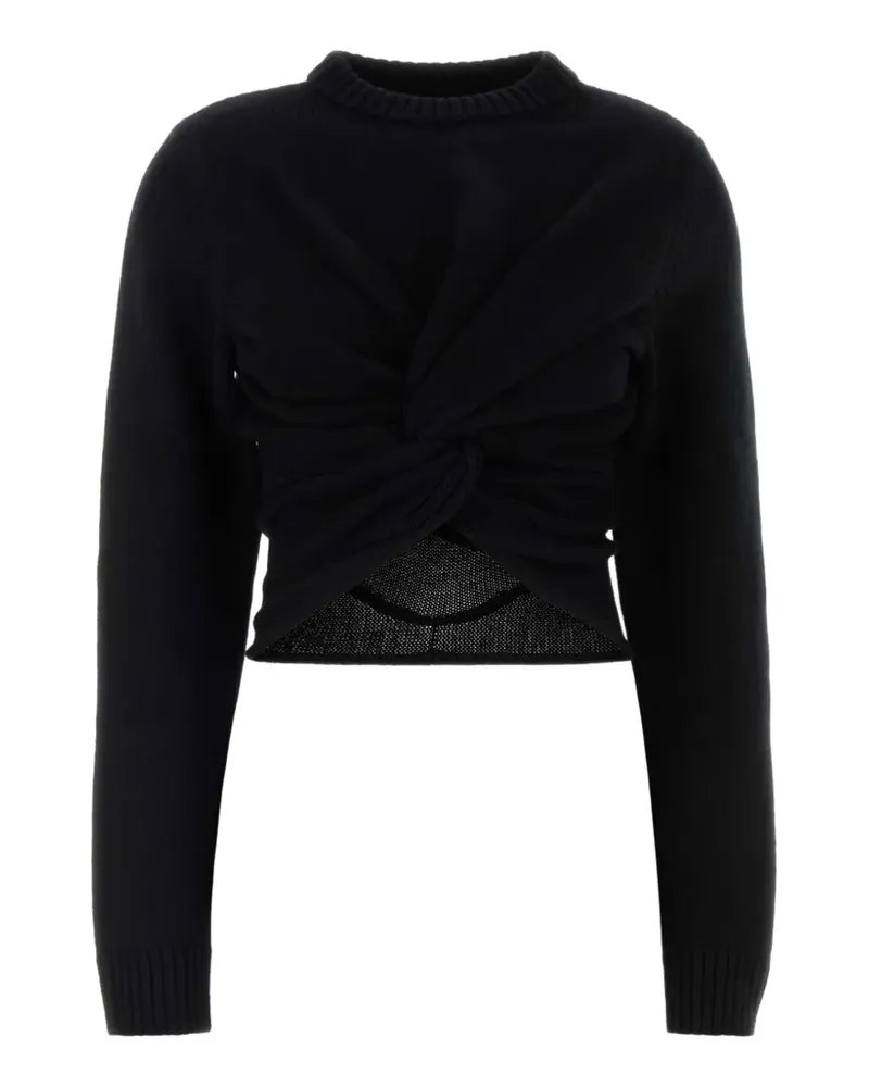 Balenciaga Cropped-Pullover aus Wolle - Schwarz Schwarz