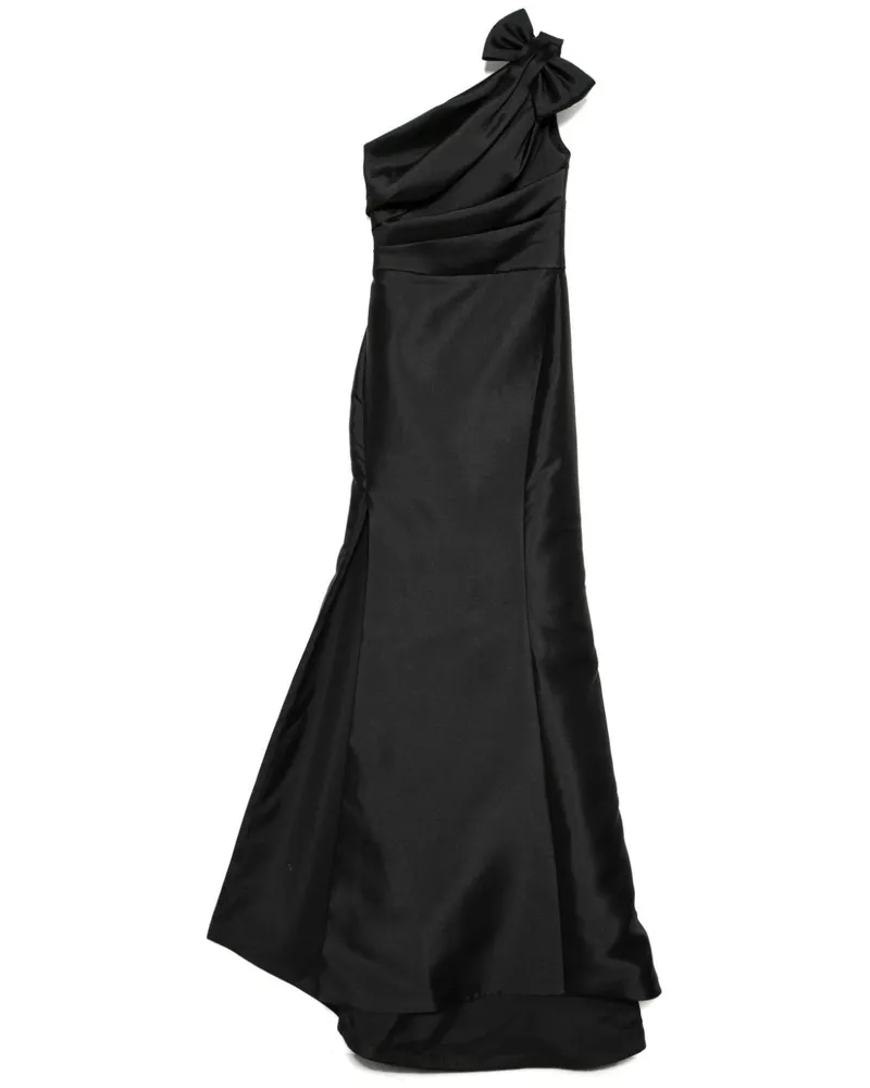 Amsale Drapiertes Mikado Abendkleid - Schwarz Schwarz
