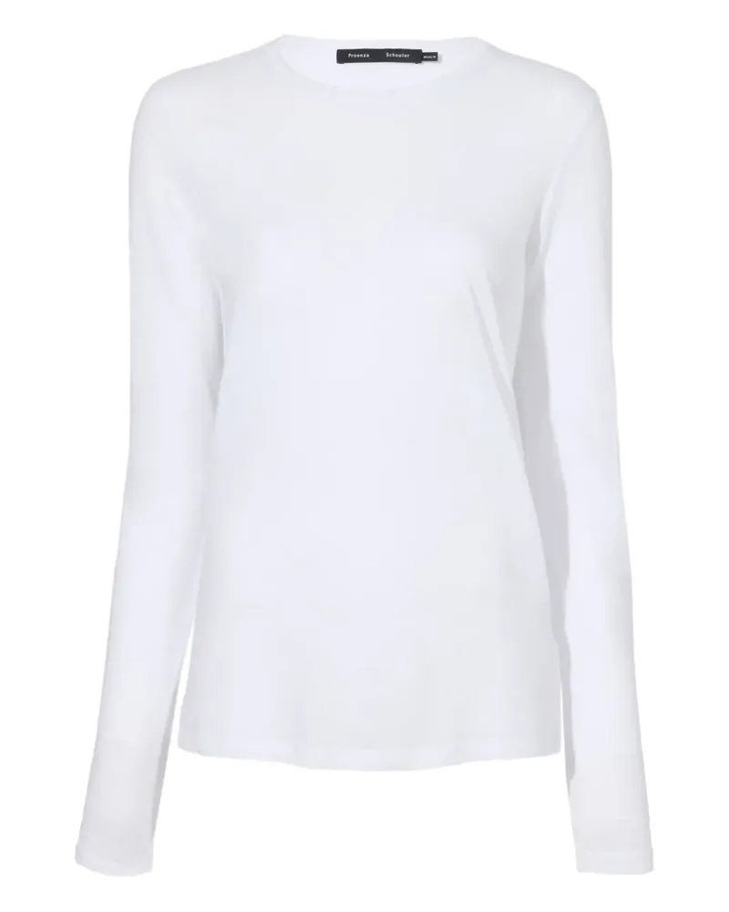 Proenza Schouler Langarmshirt aus Jersey - Weiß Weiß