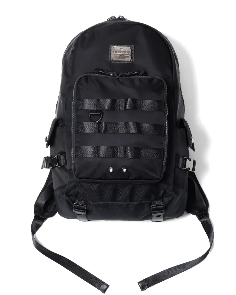 Makavelic Rucksack mit Reißverschluss - Schwarz Schwarz