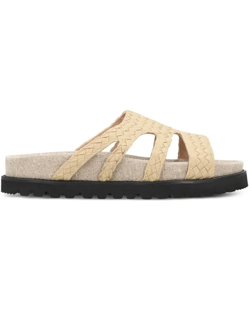 Alberta Ferretti woven-design round-toe sandals - Nude Nude