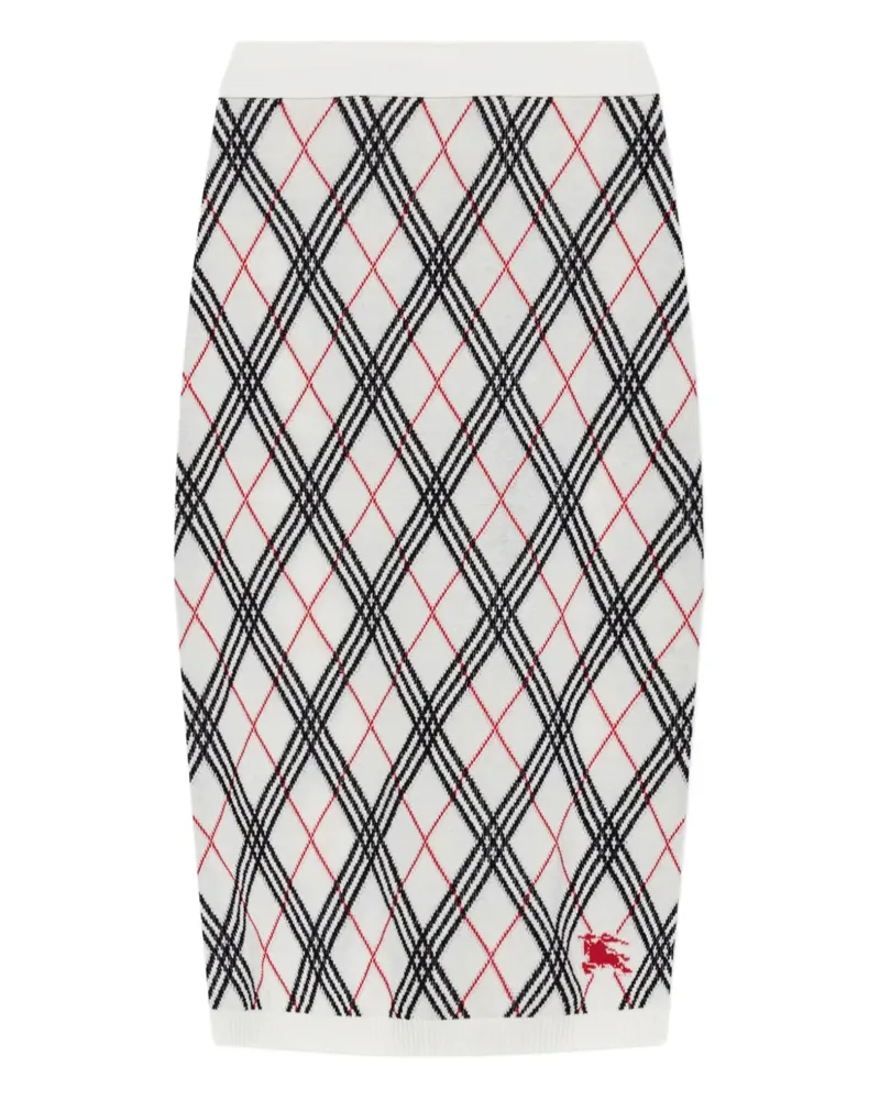 Burberry Rock mit Argyle-Muster - Weiß Weiß