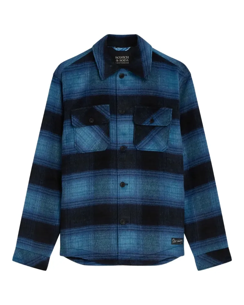 Scotch&Soda check-print flannel shirt - Blau Blau