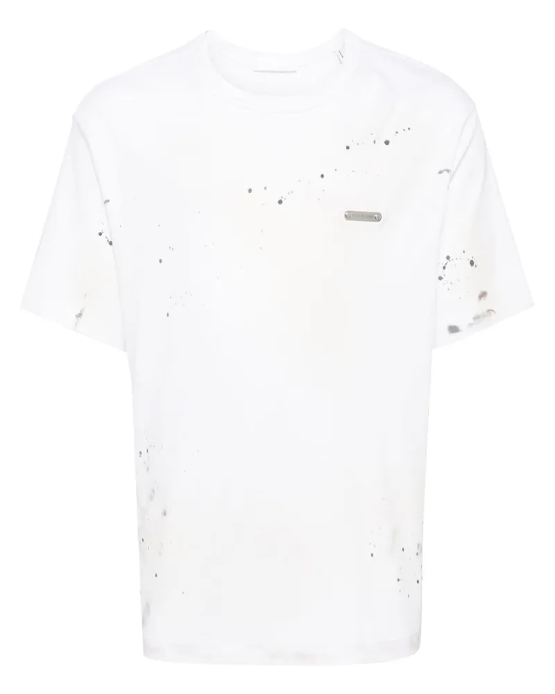 Helmut Lang T-Shirt mit Farbklecks-Print Weiß