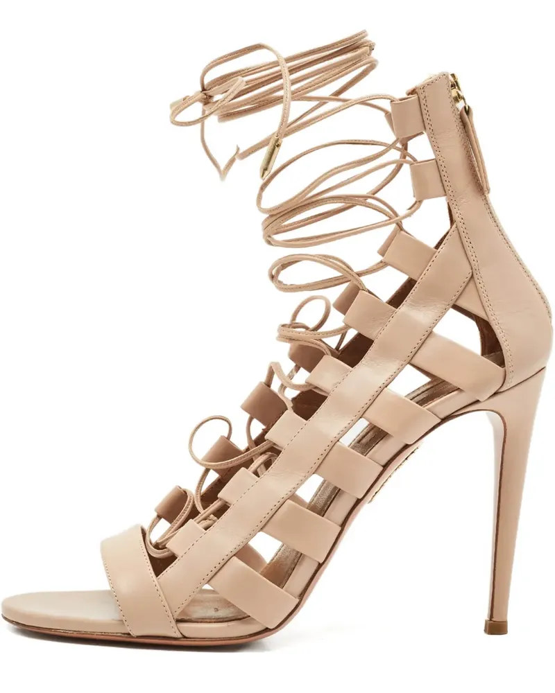 Aquazzura Amazon Sandalen mit Schnürung - Nude Nude