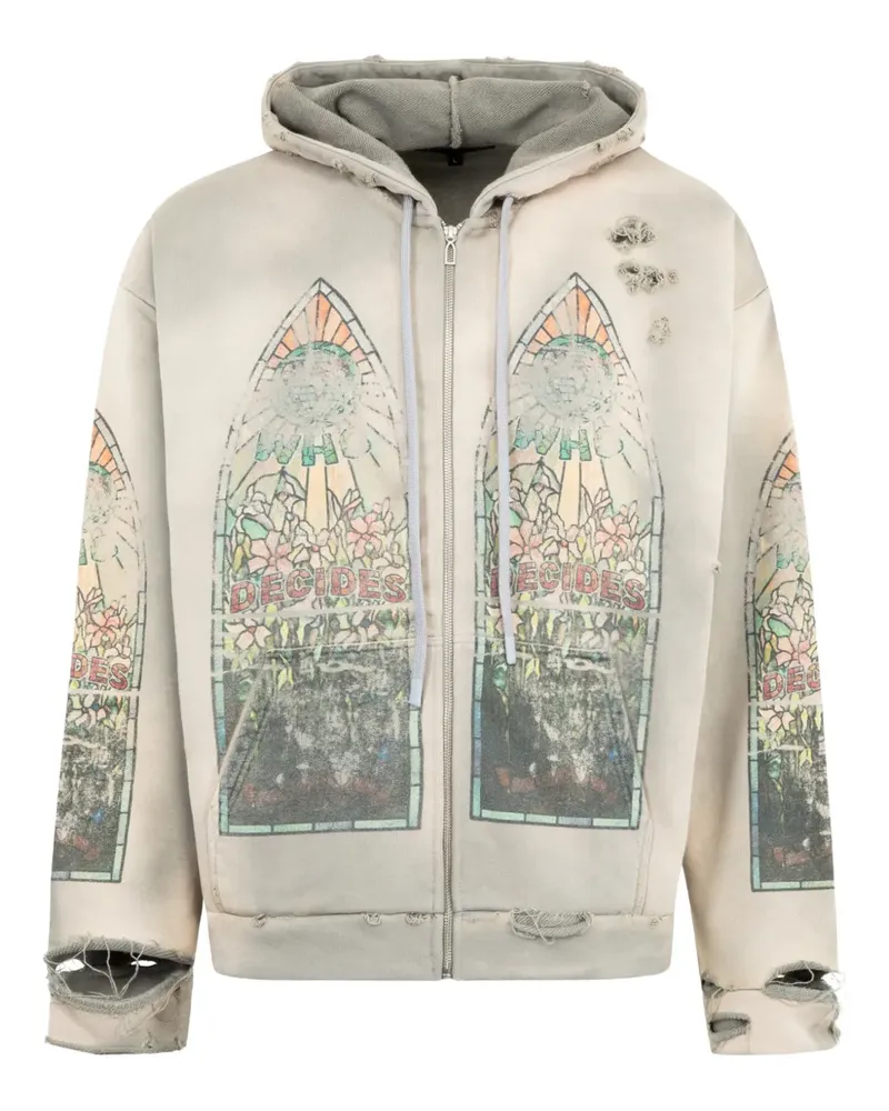 WHO DECIDES WAR Kapuzenjacke mit Reißverschluss - Nude Nude