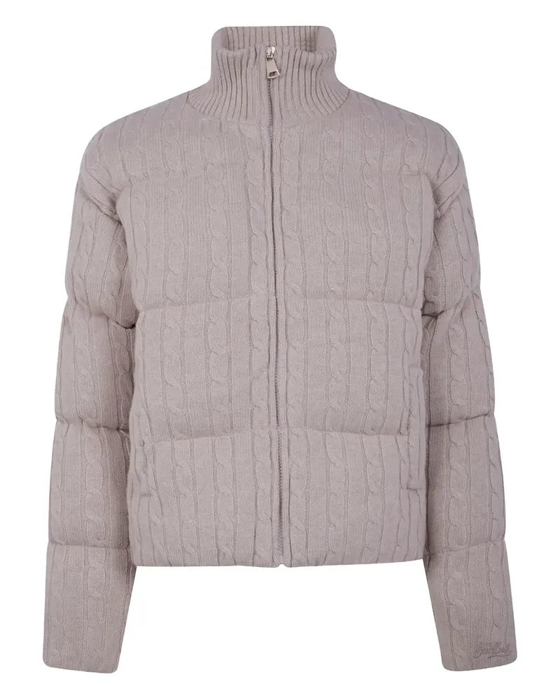 MC2 Saint Barth Wattierter Mya Cardigan mit Zopfmuster - Nude Nude