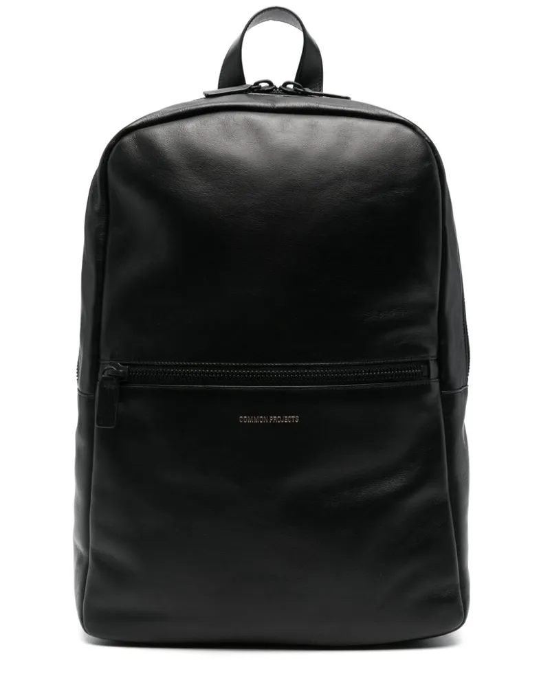 Common Projects Rucksack aus Leder mit Logo-Stempel Schwarz